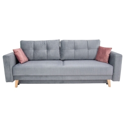 Kanapa rozkładana KXSC z funkcją spania szara 223x88 cm