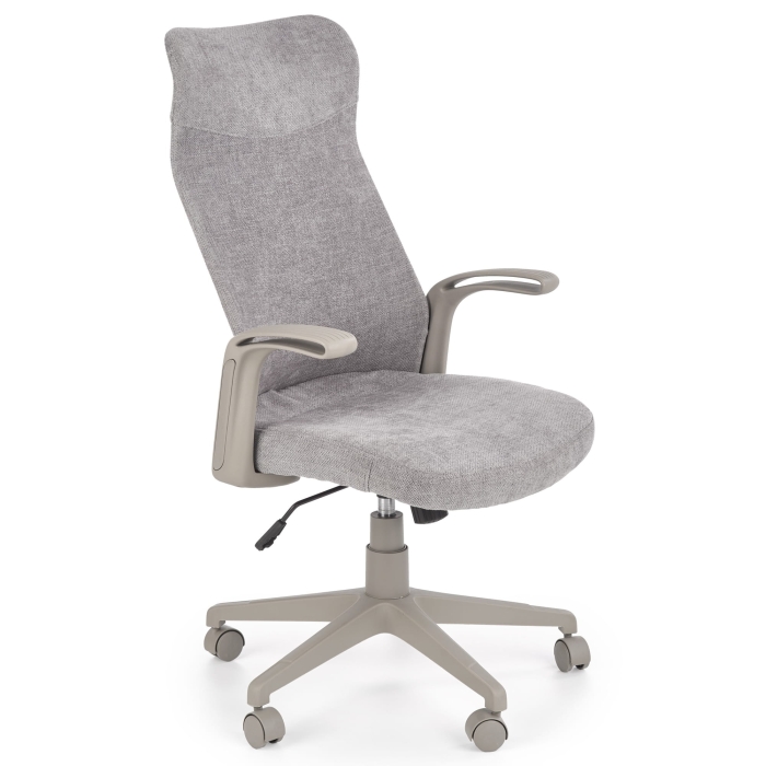 Fotel do biura obrotowy tapicerowany jasny szary ARCTIC