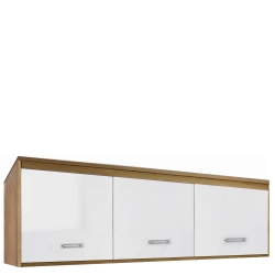 Biała nadstawka trzydrzwiowa do szafy Grand 3D hikora naturalna