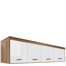 Biała nadstawka czterodrzwiowa do szafy Grand 4D hikora naturalna GRAND