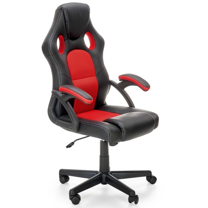 Fotel gamingowy skórzany biurowy obrotowy kubełkowy gracza BERKEL