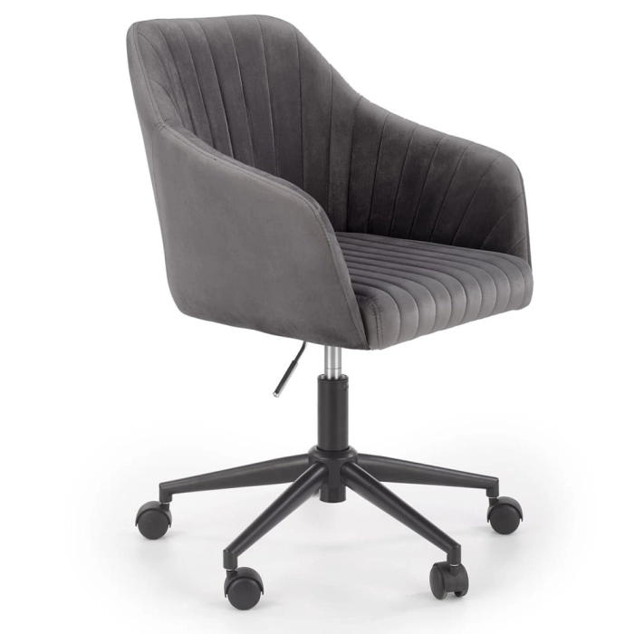 Fotel młodzieżowy obrotowy szary velvet FRESCO