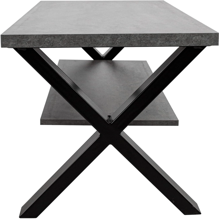 Industrialna Ława 120x60cm szara beton LOFT NEW X