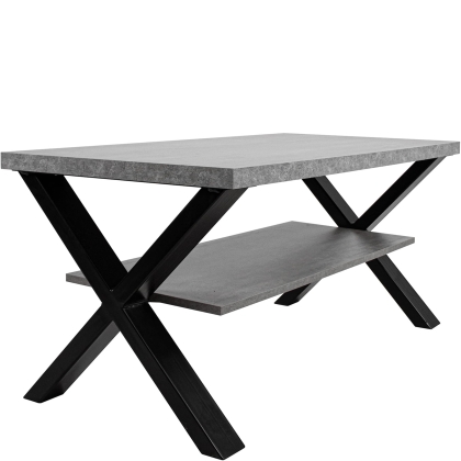 Industrialna Ława 120x60cm szara beton LOFT NEW X