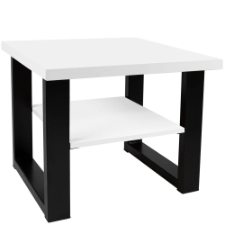Industrialny biały stolik kawowy 65cm LOFT NEW U