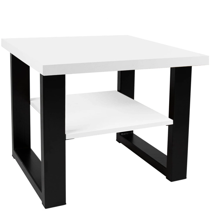 Industrialny biały stolik kawowy 65cm LOFT NEW U