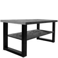 Industrialna ława z półką 120x60 cm Czarny oxide LOFT NEW U