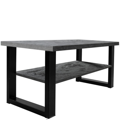 Industrialna ława z półką 120x60 cm Czarny oxide LOFT NEW U