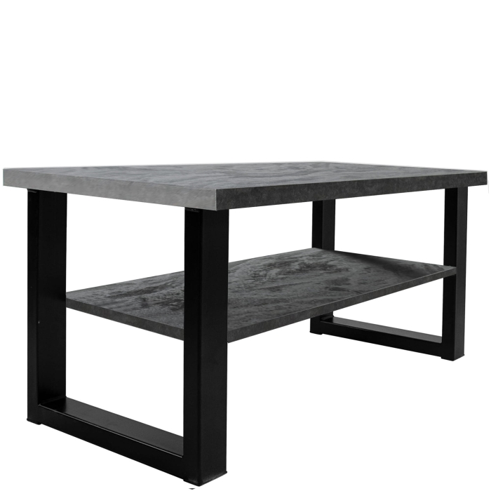 Industrialna ława z półką 120x60 cm Czarny oxide LOFT NEW U