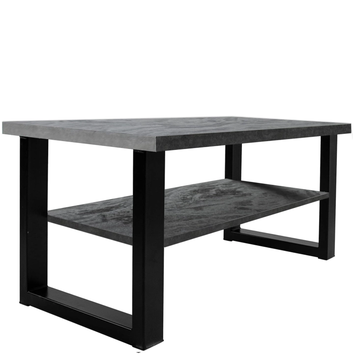 Industrialna ława z półką 120x60 cm Czarny oxide LOFT NEW U