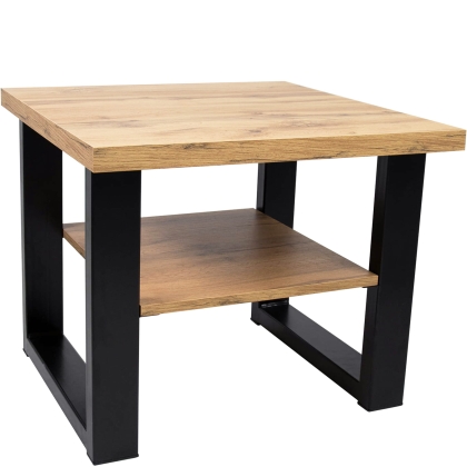 Industrialny Stolik kawowy 65cm dąb wotan LOFT NEW U