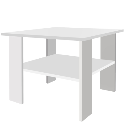 Biała ława kwadratowa do salonu 65cm matowa