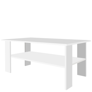 Biała ława kawowa z półką do salonu 110cm