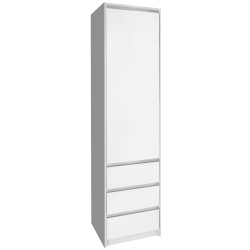  Regał biały z szufladami Dexter 1D3S 50cm