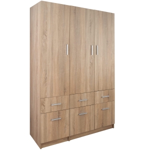 Szafa trzydrzwiowa z szufladami dąb sonoma 135cm ESPERANZA