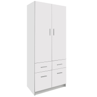 Szafa dwudrzwiowa z szufladami biała Esperanza 4D2S 90cm