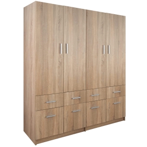 Szafa czterodrzwiowa z szufladami dąb sonoma 180cm ESPERANZA