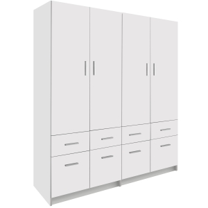 Szafa czterodrzwiowa z szufladami biała Esperanza 8D4S 180cm