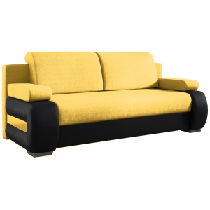 Kanapa rozkładana SOUL żółto-czarna 206x96 cm