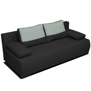 Tapczan LISA rozkładany grafitowy 196x98 cm