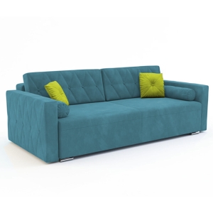 Tapczan BELLINA rozkładany turkusowy, niebieski 230x105 cm