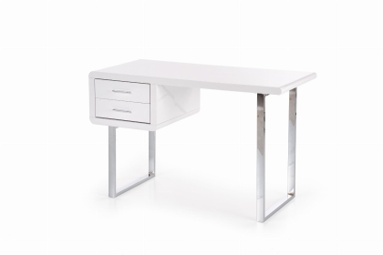 Biurko z szufladami biały połysk chrom 120cm B30