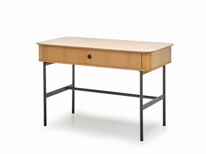 Biurko z szufladą metalowe nogi czarne 117cm