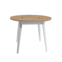 stół okrągły fenix  rozkładany skandynawski styl dąb artisan nogi białe