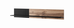 Półka na ścianę wisząca 150cm VARION dąb wotan /czarna