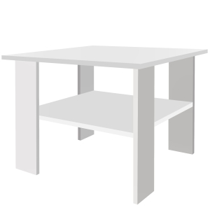 Biała ława, stolik kawowy do salonu 55x55 cm kwadratowa