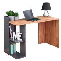 Biurko młodzieżowe z półkami Fino dąb wotan / antracyt  120cm