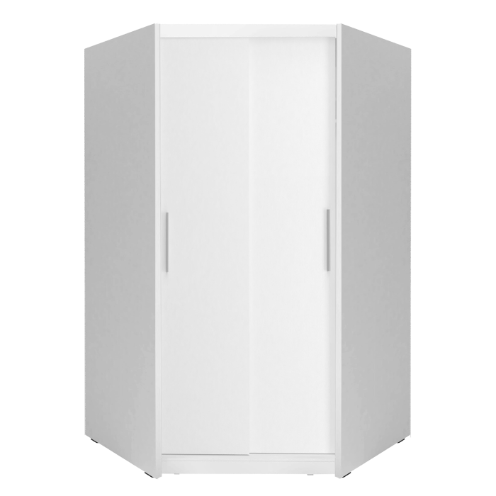 Biała szafa narożna przesuwna dwudrzwiowa 130x130 cm Fasty 2D