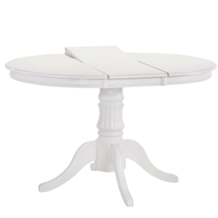 Klasyczny okrągły biały stół rozkładany glamour 90cm HLWI