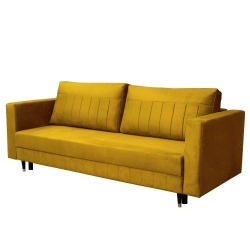 Tapczan ANNABEL z funcją spania musztardowy 232x98 cm