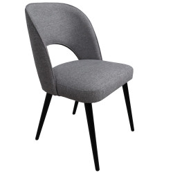 Krzesło tapicerowane JANAT szare, nogi czarne