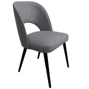 Krzesło tapicerowane JANAT szare, nogi czarne