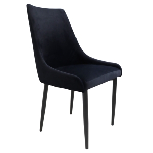 Krzesło tapicerowane JAIGO czarne, nogi metalowe  czarne 