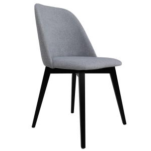 Krzesło tapicerowane JAMIK szare, nogi metalowe  czarne
