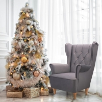 Fotel uszak wypoczynkowy do salonu szary FOAL