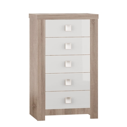 GSCAR009 komoda z szufladami trufla, bały połysk.jpg