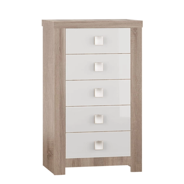 GSCAR009 komoda z szufladami trufla, bały połysk.jpg
