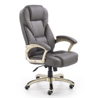 Fotel obrotowy do biura z ekoskóry szary DESMOND