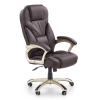 Fotel biurowy obrotowy brązowy z ekoskóry DESMOND