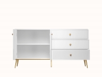 Komoda MNGOL biały / biały połysk 160cm 1