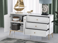 Komoda MNGOL biały / biały połysk 160cm 4