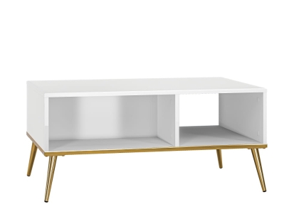 Stolik MNGOL biały / biały połysk 90cm