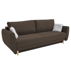 Kanapa rozkładana w skandynawskim stylu KXNO brązowa 218x97 cm