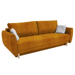 Kanapa rozkładana w skandynawskim stylu KXNO miodowa 218x97 cm