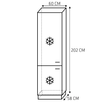Szafa kuchenna stojąca dwudrzwiowa zabudowa lodówki front 60cm SOLER