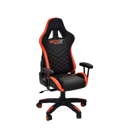 Fotel obrotowy gamingowy dla dzieci czerwony ekoskóra NEOX
